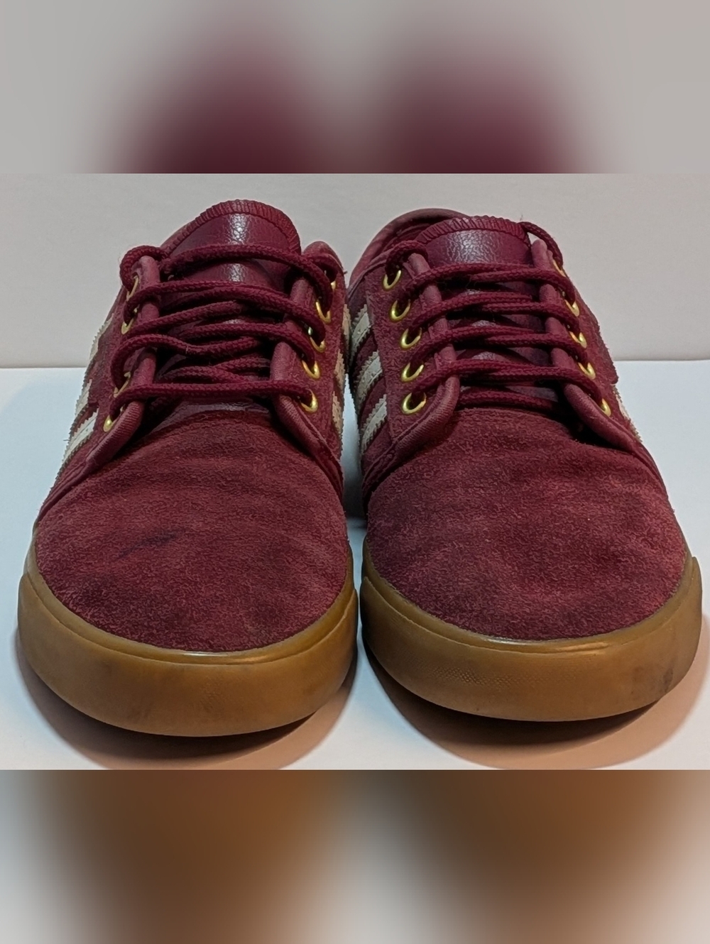 Adidas Originals Seeley Burgundy Suede Gum Sole Sneakers Men’s Size 7 - Picture 3 of 8